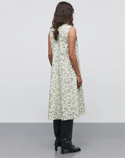 Mads Nørgaard - Poplina Esma AOP Kjole - Shadow Lime Flower